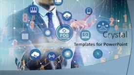  Presentation with fog computing - Presentation theme with fog-and-edge-cloud-computing background and a light blue colored foreground