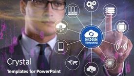  Presentation with fog computing - Presentation featuring fog and edge cloud computing concept background and a tawny brown colored foreground