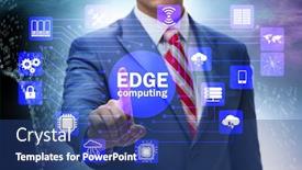  Presentation with fog computing - Slide set having fog and edge cloud computing background and a ocean colored foreground