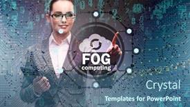 Presentation with fog computing - Colorful slide deck enhanced with fog-and-edge-cloud-computing backdrop and a ocean colored foreground