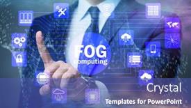  Presentation with fog computing - Theme consisting of fog-and-edge-cloud-computing background and a ocean colored foreground