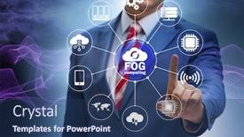  Presentation with fog computing - Presentation featuring fog-and-edge-cloud-computing background and a ocean colored foreground