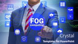  Presentation with fog computing - Presentation enhanced with fog-and-edge-cloud-computing background and a ocean colored foreground
