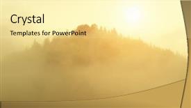  Presentation with luxury mountain nature - Cool new slide set with fog and mountain morning landscape backdrop and a blonde colored foreground
