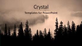  Presentation with fog - Theme having fog and pine tree background and a coral colored foreground