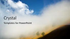  Presentation with tree sky trees green - Theme having fog and trees in aspe background and a  colored foreground