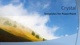  Presentation with fog - Beautiful slide deck featuring fog-and-trees-in-aspe backdrop and a teal colored foreground