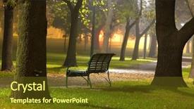  Presentation with fog - Beautiful PPT theme featuring fog at night in park backdrop and a  colored foreground