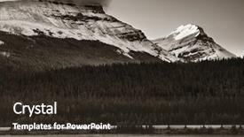  Presentation with banff national park - Presentation design featuring fog at sunset in banff background and a tawny brown colored foreground