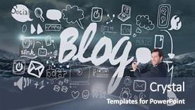  Presentation with graphics - Cool new presentation with fog computing - business man drawing graphics backdrop and a  colored foreground