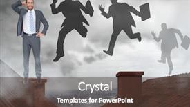  Presentation with fog computing - Slide set having fog computing - businessman standing on roofs background and a tawny brown colored foreground