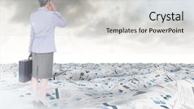  Presentation with fog computing - Audience pleasing slide deck consisting of fog computing - businesswoman in sea of documents backdrop and a light gray colored foreground