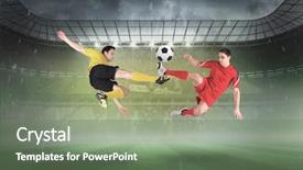  Presentation with fog computing - Presentation design featuring fog computing - football players tackling background and a ocean colored foreground