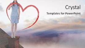  Presentation with fog computing - Beautiful slide deck featuring fog computing - heart drawing and businesswoman standing backdrop and a white colored foreground