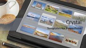  Presentation with fog computing - Beautiful presentation theme featuring fog computing - reviewing image library grid backdrop and a light blue colored foreground