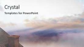  Presentation with roof - Amazing slide set having fog computing - roof with chimney and colorful backdrop and a white colored foreground