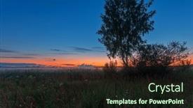  Presentation with fog - Presentation theme consisting of fog-crawls-over-meadow background and a wine colored foreground