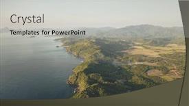  Presentation with cinematic - Amazing presentation theme having fog-haze-over-mountains-tops backdrop and a light gray colored foreground