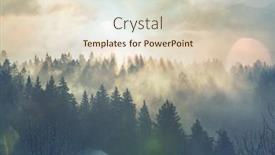  Presentation with beautiful landscapes - Audience pleasing PPT theme consisting of fog-in-the-high-mountains backdrop and a lemonade colored foreground