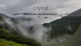  Presentation with beautiful-landscapes - PPT theme consisting of fog-in-the-high-mountains background and a light gray colored foreground