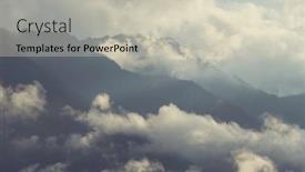  Presentation with fog - Presentation design having fog-in-the-high-mountains background and a soft green colored foreground