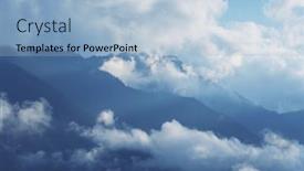  Presentation with fog - Presentation theme consisting of fog-in-the-high-mountains background and a light blue colored foreground