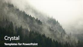  Presentation with fog - Presentation theme featuring fog in the mountain forests background and a dark gray colored foreground