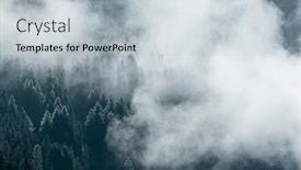  Presentation with dark forest landscape - Presentation theme with fog-in-the-pine-forest background and a lemonade colored foreground