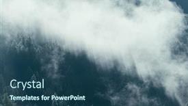  Presentation with dark forest landscape - Presentation theme having fog-in-the-pine-forest background and a ocean colored foreground