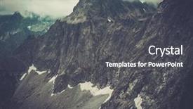  Presentation with fog network - PPT layouts featuring fog over high mountain peak background and a dark gray colored foreground