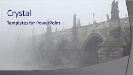  Presentation with czech republic - Cool new slides with fog over the charles bridge backdrop and a sky blue colored foreground