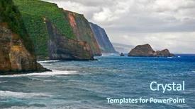  Presentation with hawaii - Slide deck enhanced with fogg - lonely beach on the big background and a ocean colored foreground