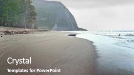  Presentation with hawaii - Audience pleasing slides consisting of fogg - lonely beach on the big backdrop and a gray colored foreground