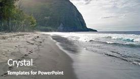  Presentation with beach sands - Cool new presentation theme with fogg - volcanic sands beach backdrop and a  colored foreground