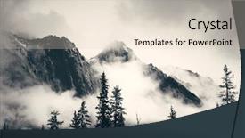  Presentation with banff national park - Colorful slides enhanced with foggy - misty mountain in banff national backdrop and a lemonade colored foreground