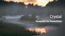  Presentation with misty - Presentation featuring foggy and misty evening it is photographed in russia 60 kilometers from moscow the end of summer background and a dark gray colored foreground