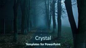  Presentation with foggy - Amazing presentation theme having foggy asphalt road between trees in the night backdrop and a navy blue colored foreground