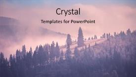  Presentation with autumn morning - Slide set with foggy autumn landscape at mountain background and a lemonade colored foreground