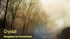  Presentation with overlaid - PPT layouts consisting of foggy countryside lane overlaid with coloured effect background and a tawny brown colored foreground