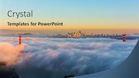  Presentation with foggy - Slide set enhanced with foggy day in san francisco background and a light blue colored foreground