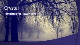  Presentation with night day - Beautiful presentation theme featuring foggy day in the park backdrop and a navy blue colored foreground