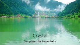  Presentation with foggy - Slide set having foggy-day-in-uzungol-caykara background and a mint green colored foreground