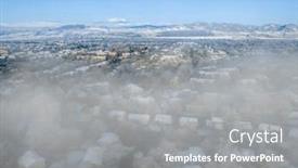  Presentation with foggy - Slide set enhanced with foggy-early-spring-morning-over background and a gray colored foreground