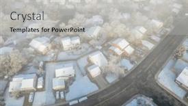  Presentation with foggy - Slide set consisting of foggy-early-spring-morning-over background and a light gray colored foreground