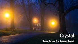  Presentation with foggy - Colorful presentation theme enhanced with foggy evening in the park backdrop and a black colored foreground