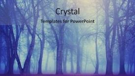  Presentation with foggy forest - Beautiful PPT theme featuring foggy forest during fall toned backdrop and a teal colored foreground