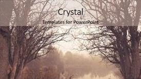  Presentation with foggy - PPT theme having foggy lake seen through two background and a mint green colored foreground