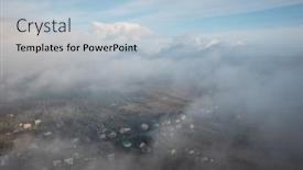  Presentation with foggy - Slides enhanced with foggy-landscape-of-podzamcze background and a light blue colored foreground