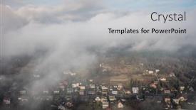  Presentation with foggy - Slide set featuring foggy-landscape-of-podzamcze background and a light blue colored foreground
