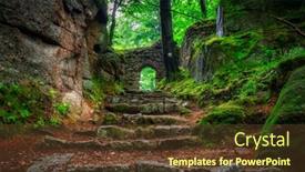  Presentation with landscape juridicila - Theme featuring foggy-landscape-of-stairs background and a tawny brown colored foreground
